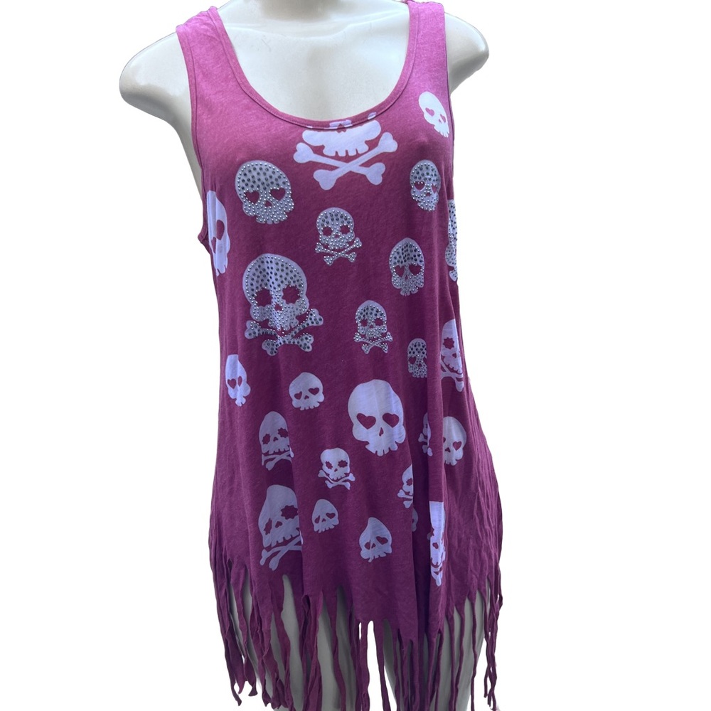 Tank top king fringe skull